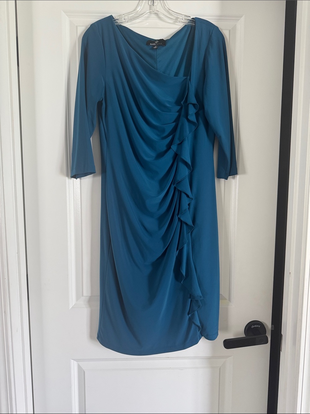 Woman Within Teal Ruffled Midi Dress(931)